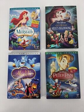 Disney 4 Dvd Bundle, Little Mermaid, Ariel's Beginning, Peter Pan, Aladdin